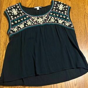 American Eagle Embroidered Babydoll Top